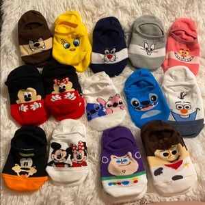 Disney and looney toons socks